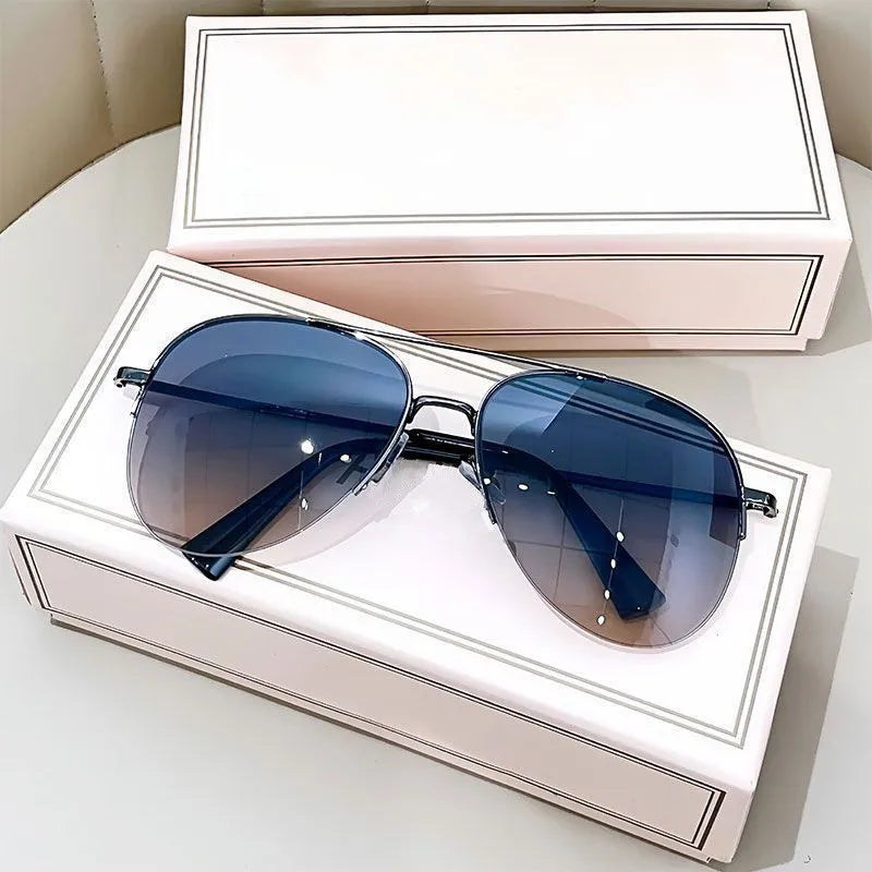 Classic Sunglass for Men Aviator Metal Frame Outdoor Sports Anti-UV Driving Sunglasses Glasses