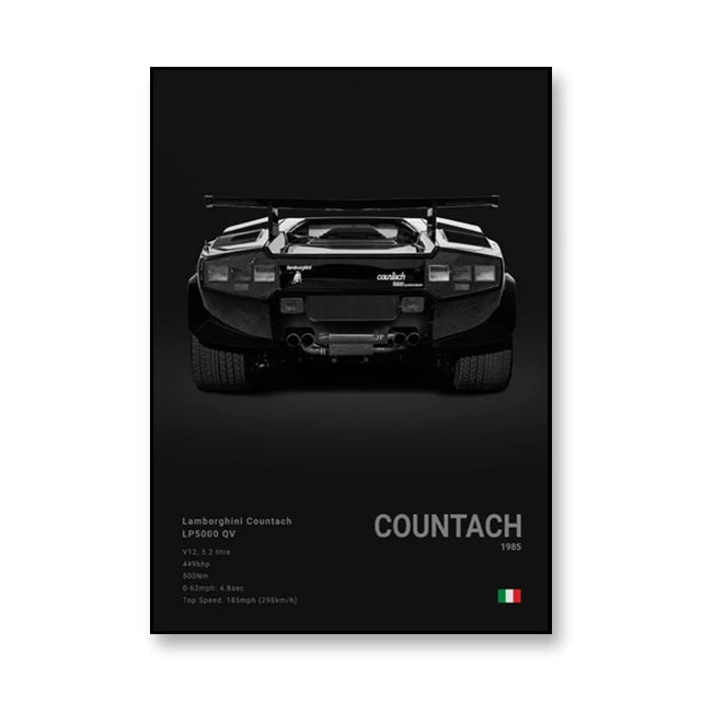 1985 Countach Print LP5000 QV Famous Brand Car Canvas Wall Art Poster Room Decor