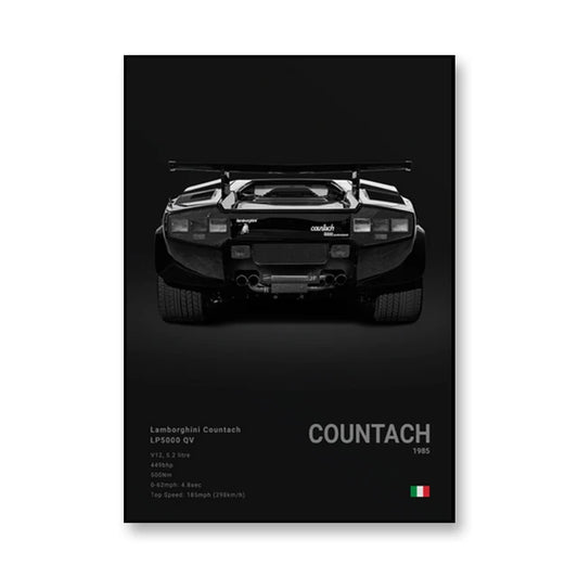 1985 Countach Print LP5000 QV Famous Brand Car Canvas Wall Art Poster Room Decor