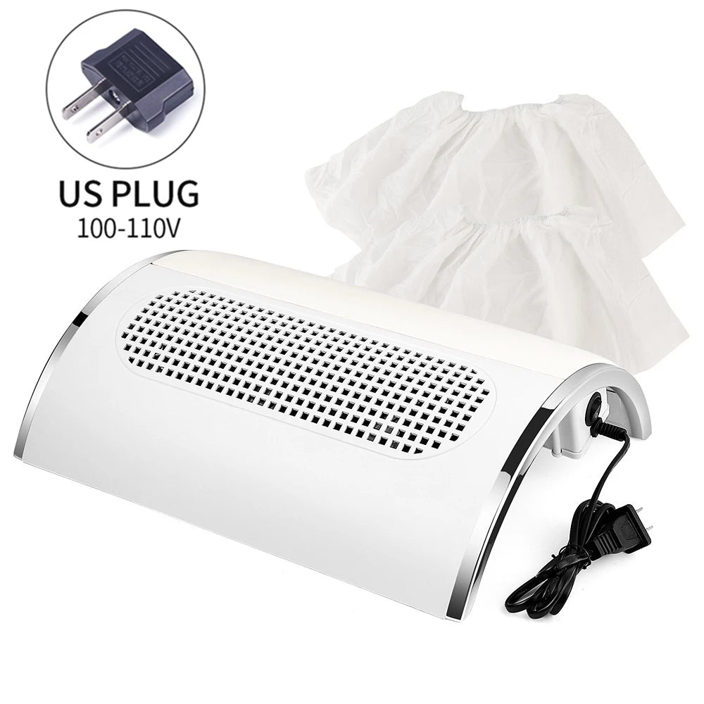 3 Fans Powerful Suction Professional Nail Dust Collector 40W Fan Nail Vacuum Cleaner Nail Dust Extractor For Nails Manicure
