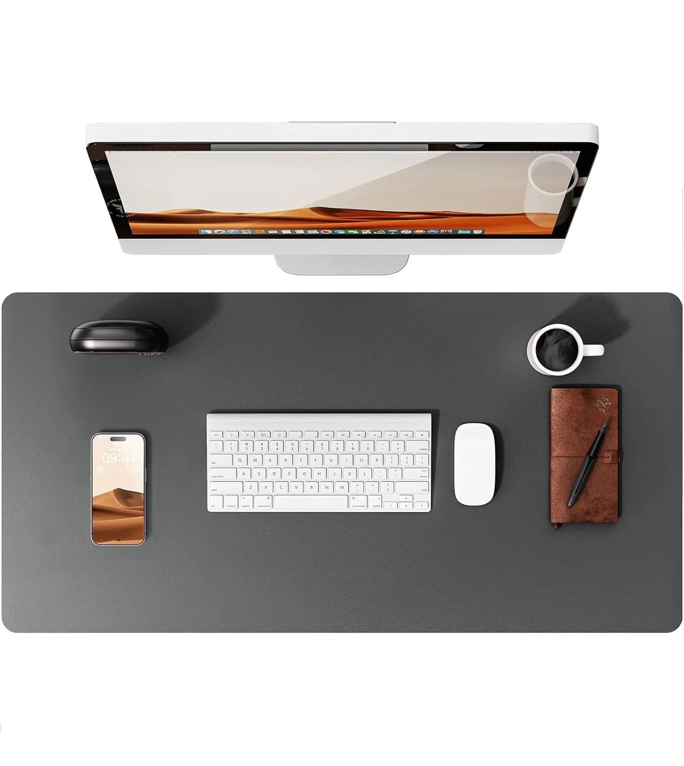 Leather Desk Pad Protector, Mouse Pad, Office Desk Mat, Waterproof  Non-Slip PU Desk Blotter, Computer Desk Pad for Women