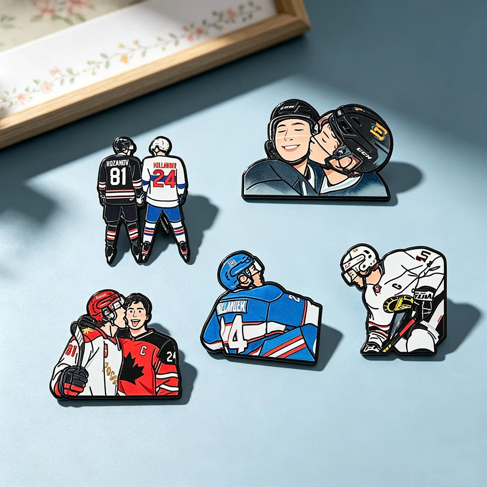5 PCS"Heated Rivalry" Classic TV Show Enamel Pin 24/81 Numbe Woman Men Badge Backpack Collar Lapel Collection Jewelry Sports Fan