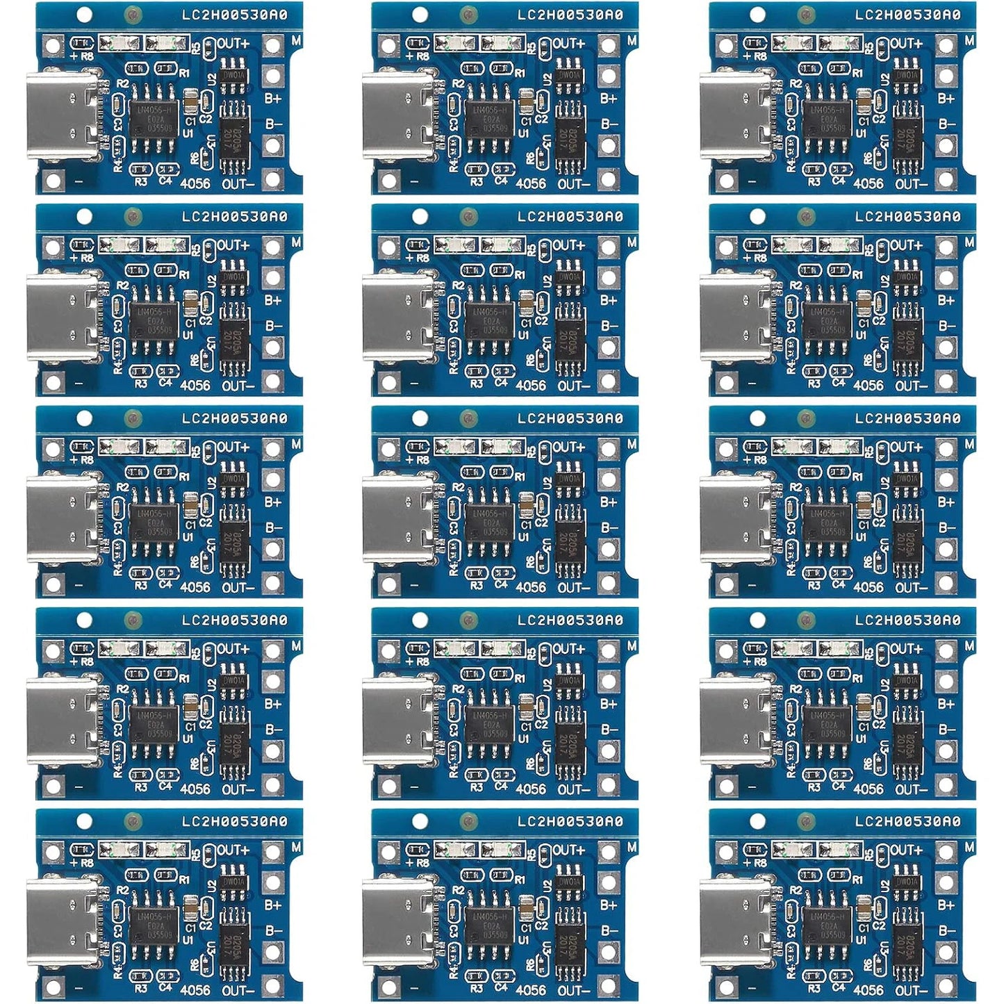 10pcs 5V 1A 18650 TP4056 Lithium Charging Lithium Battery Charging Board Type C Charge Module With Protection board