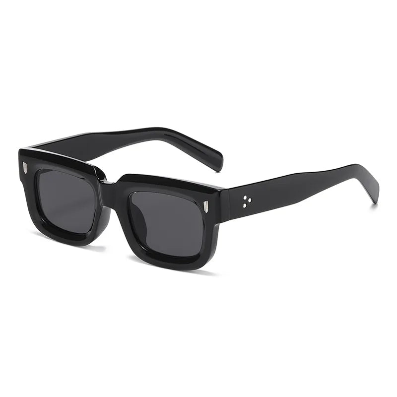 JNPCXI Fashion Square Sunglasses Women Retro Rivets Men Clear Ocean Lens Eyewear Shades UV400 Punk Sun Glasses