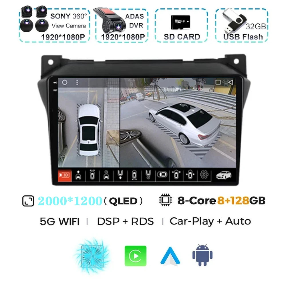 Android 15 Carplay Auto Car Radio For Suzuki Alto 2009 2010 2011 2012 2013 - 2017 Navigation GPS Multimedia Video Player Stere