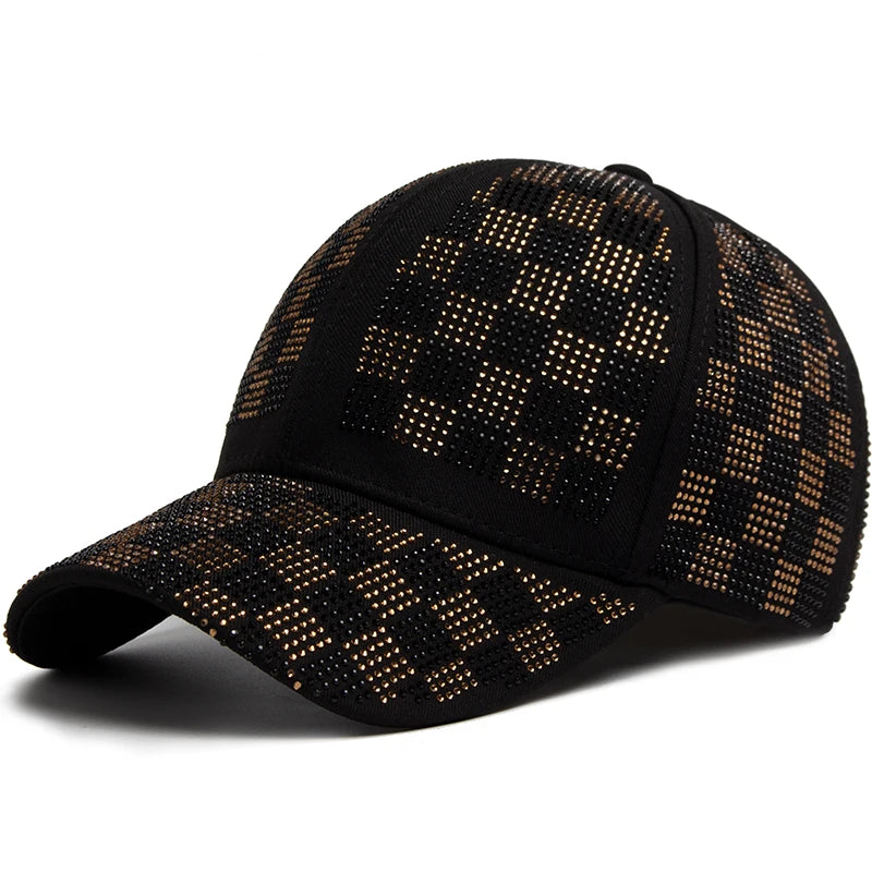 Women's Baseball Cap Fashion Rhinestone Personality Street Hip Hop Caps For Female Summer Outdoors Sun Visor Hat Adjustable