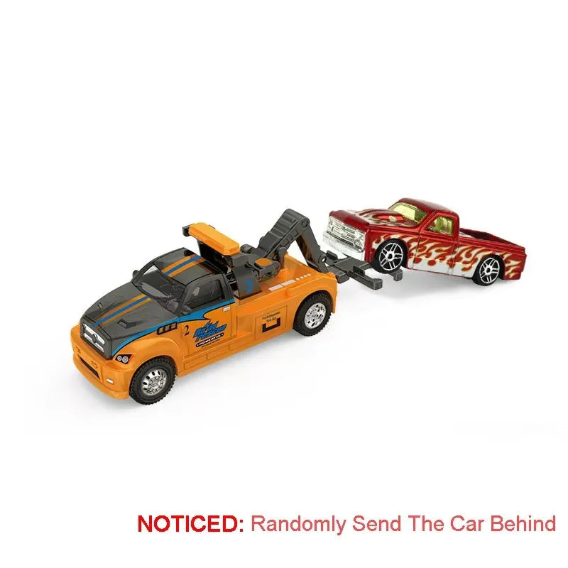 1:64 Container Trailer Alloy Diecast Model Toys Car Tailgate Can Be Lowered Pull Back Miniature Vehices Children's Surprise Gift