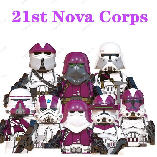 21st Nova Corps Custom Minifigures Star War Army Pack Purple Clone Troopers M11