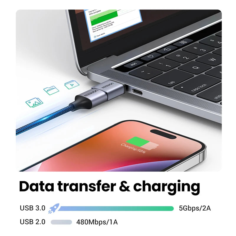 USB 3.0 OTG Adapter Type C to USB Converter Thunderbolt 3 Macbook Pro Samsung