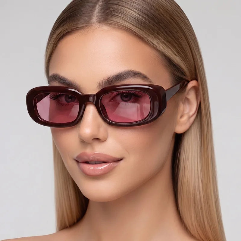 JNPCXI Fashion Square Sunglasses Women Shades UV400 Retro Leopard Tea Men Trending Sun Glasses