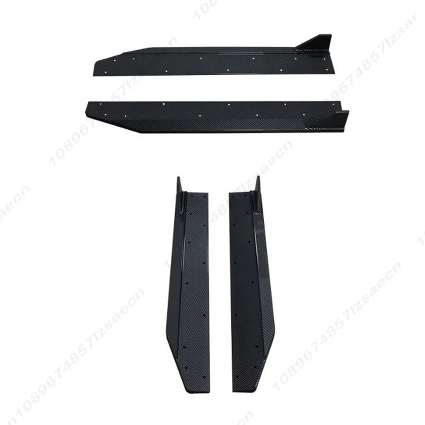 Car Side Skirt Lip Spoiler Extension Diffuser Guard Apron Side Skirt Splitter For Ford Mustang 2024-2026 Body Kit Gloss Black