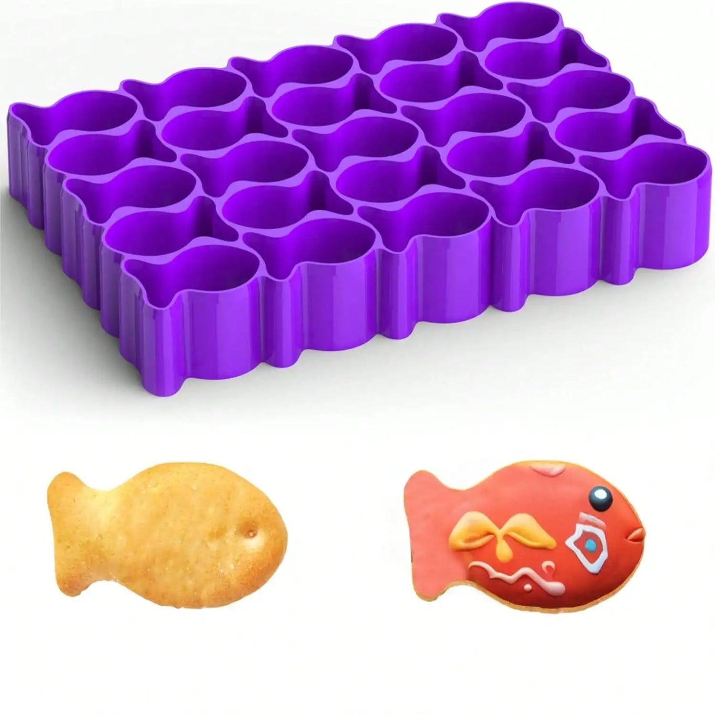 Mini Baking Fondant Gold Fish Cutter Molds Gold Fish Cracker Cutter Reusable Fish-Shaped Maker Treats Baking Mold for Biscuits