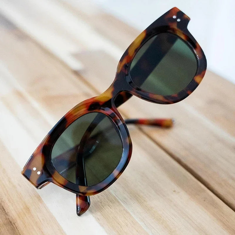 JNPCXI New Retro Square Sunglasses Women Fashion Leopard Blue Shades UV400 Men Trending Punk Rivets Sun Glasses