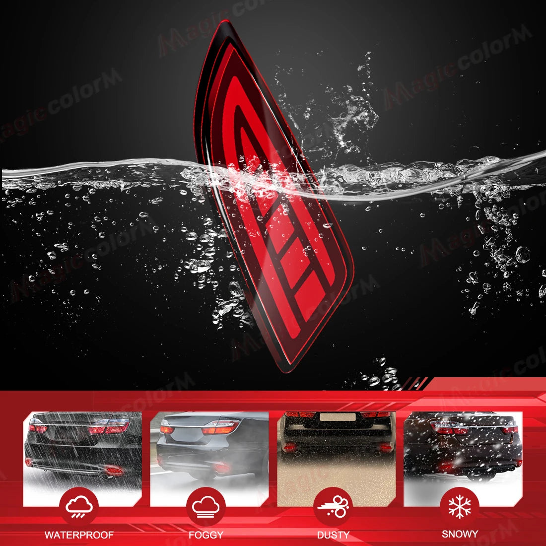 For Toyota Camry 2015 2016 LED Car Rear Bumper Reflector Lights Running Dynamic Flowing Turn Signal Brake Stop Warning Lamps 12V