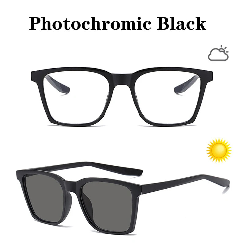 JNPCXI New Retro Rectangle Sunglasses Women Shades UV400 Fashion Rivets Men Punk Gradient Photochromic Color Sun Glasses