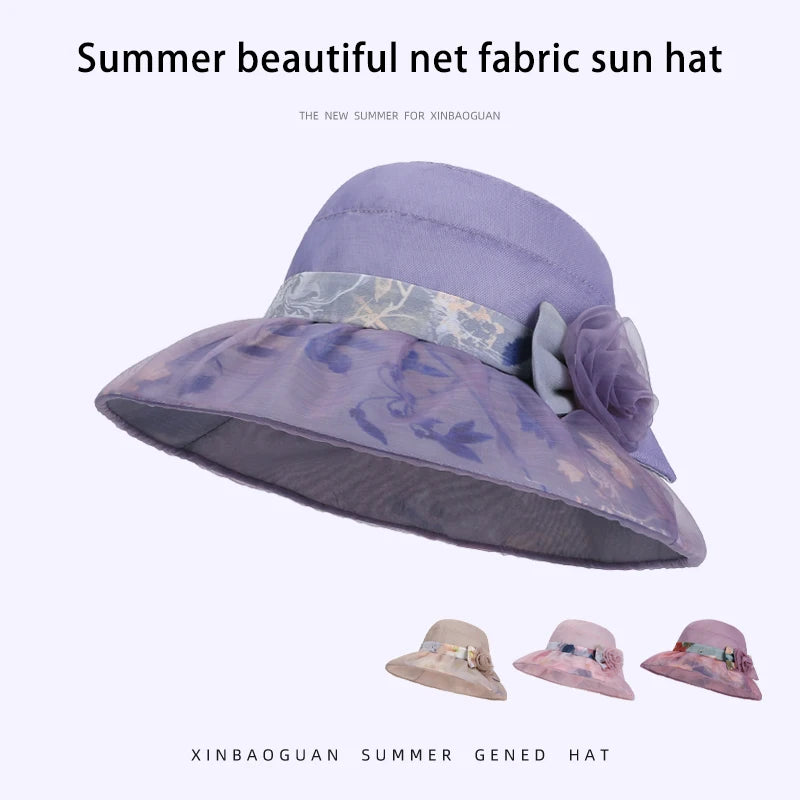 6185-New summer women's outdoor fashionable stylish mom's sun protectionhatwithmeshfabric,breathablelargebrim, fishermanstylehat