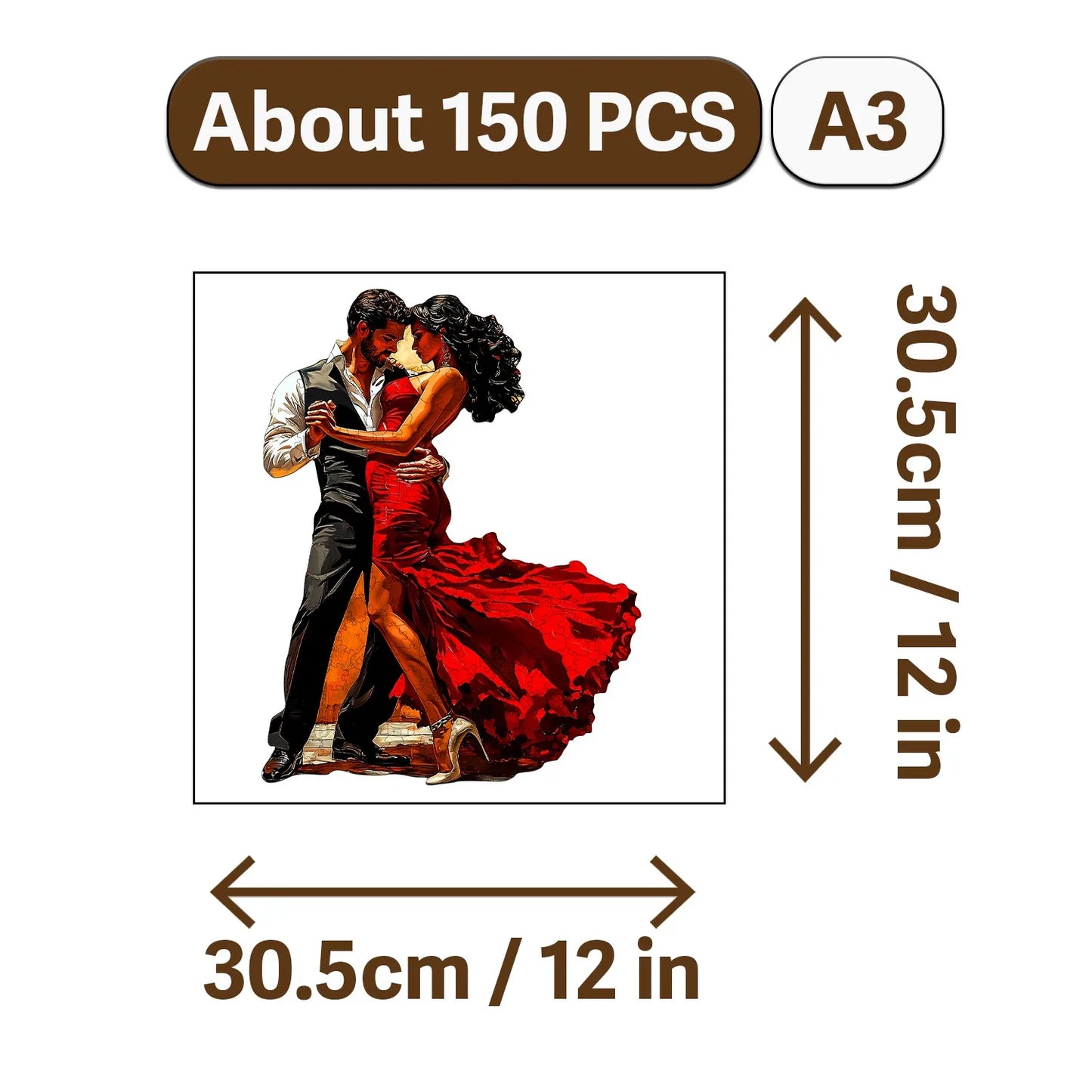 Cowboys and Dancers Wooden Jigsaw Puzzle Wood Home Decor Painting Christmas and Halloween Gift Toy for Teen and Kid