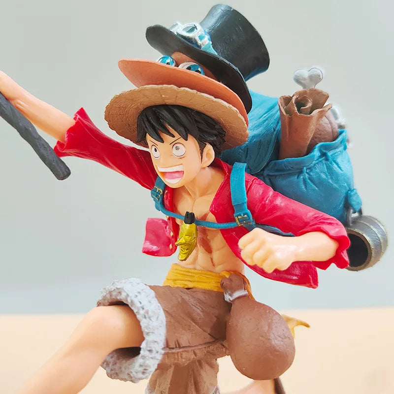 Bandai One Piece Figure Luffy 3 Brothers 3PCS/Set Of Sabo Ace Luffy Anime Model