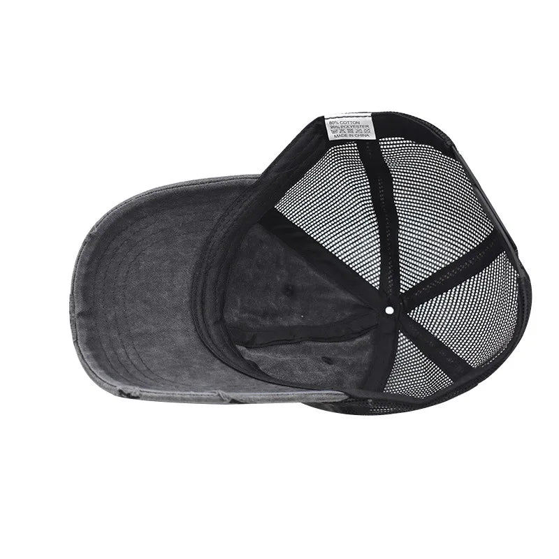 Washed Cotton Mesh Breathable Baseball Cap Old Ripped Board Caps Men Women Hats