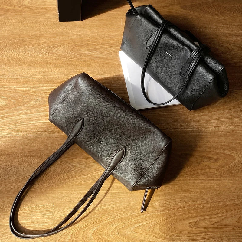 Women's Soft Cow Genuine Leather Underarm Bags Female Fashion Top-grain leather Shoulder Bag Ladies Luxury Designer Handbags