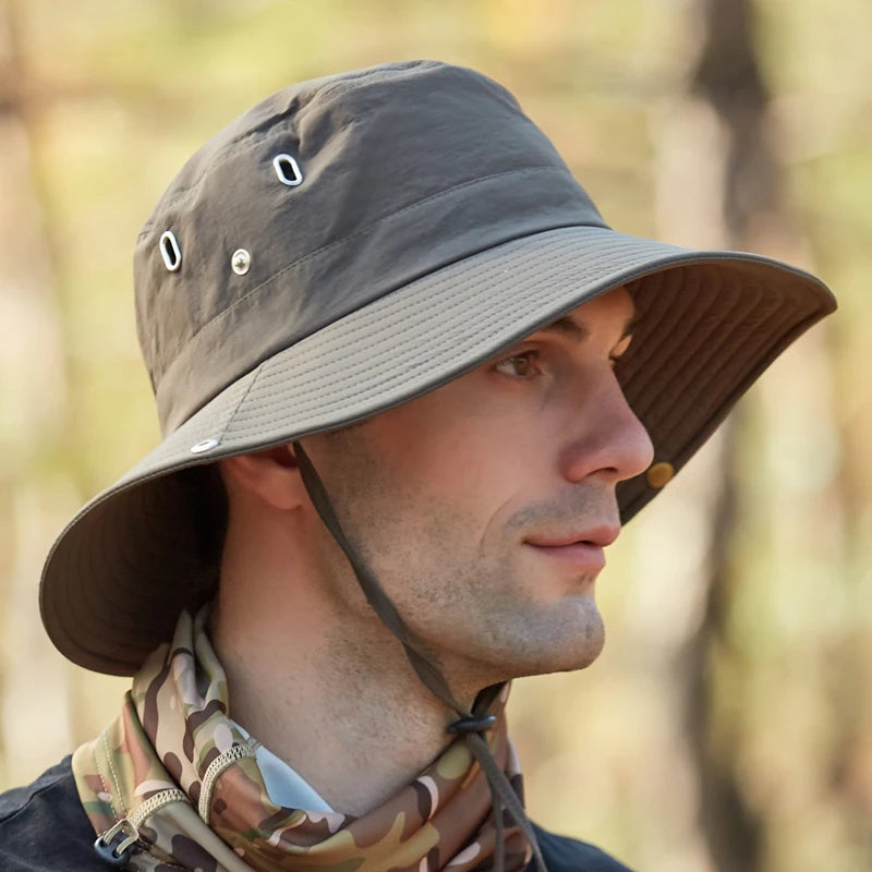 Xinbaoguan 100% Polyester 9204 Summer Breathable MEN'S Sunshade Hat, Solid Color FISHERMAN'S Hat, Large Brimmed WOMEN'S Hat
