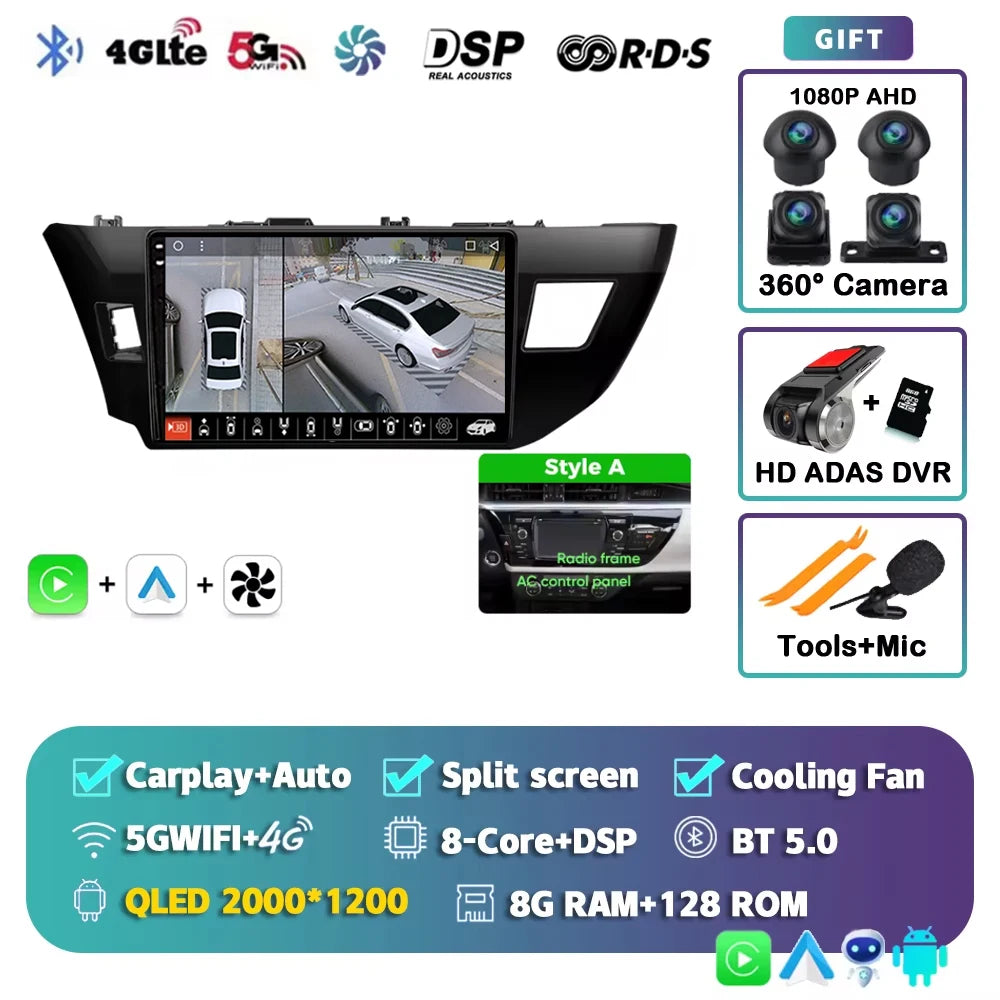 Android 15 Car Radio For Toyota Corolla 2013 2014 2015 2016 E160 E170 Wireless Carplay Android Auto Qualcomm Car Multimedia Play