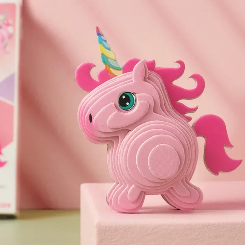 Unicorn Rabbit 3D Paper Puzzle For Kids Educational Montessori Toys Funny DIY Manual Assembly Model Toy For Boy Girl