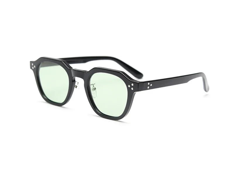 JNPCXI Retro Sun Glasses for Women TR90 Frame Polygon Polarized Sunglasses Uv400 Male Green Brown Lens