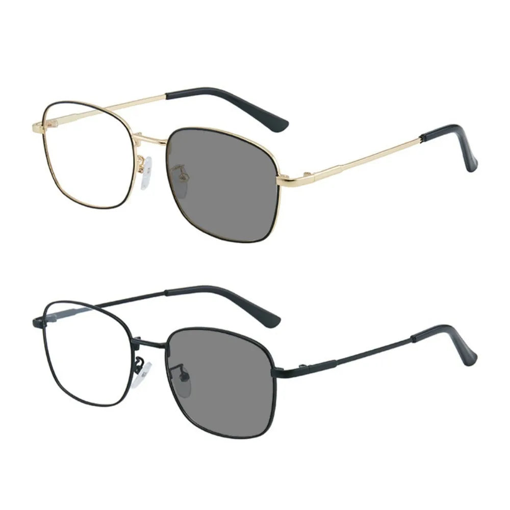 2PCS Multifunctional 2 in 1 Photochromic Glasses for Women Anti Blue Light Anti Radiation PC Frame Eyeglasses Unisex Glasses