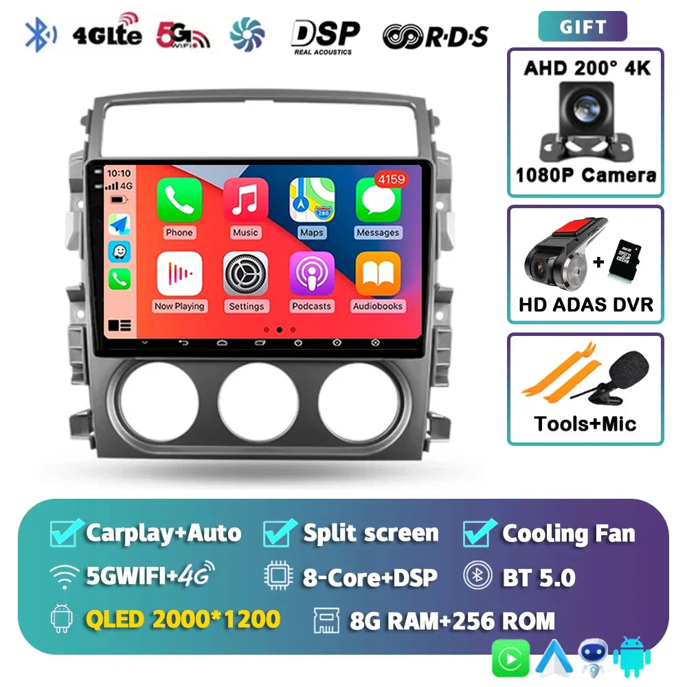 For Suzuki Liana 1 2004 - 2008 2K 12+256 QLED Android 15 CarPlay Car Radio Multimedia Video Player GPS stereo Head Unit 4G WIFI