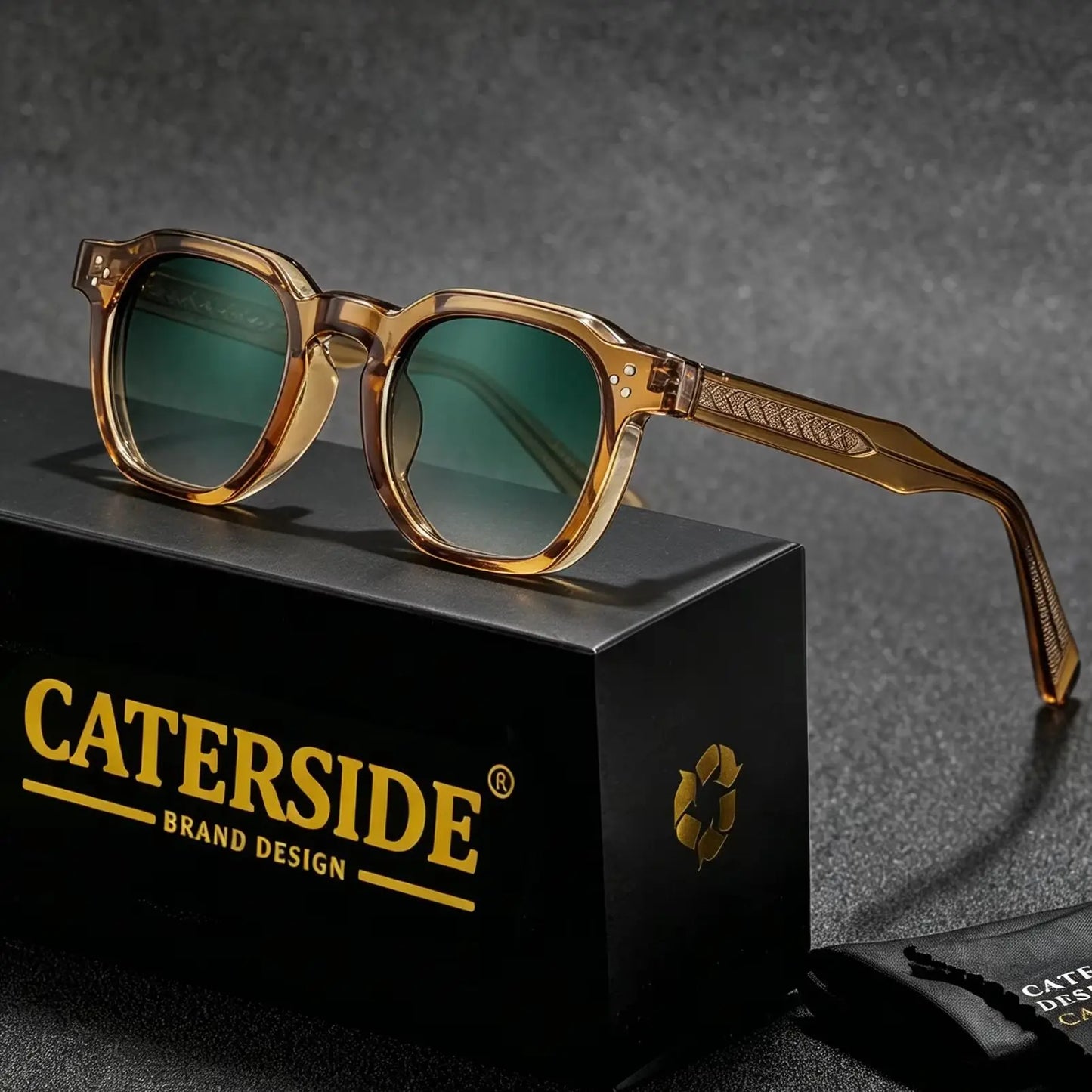 CATERSIDE New Retro Punk Square Sunglasses Men Small Frame Personalized Design Sun Glasses for Women Travel Party Festival Gift