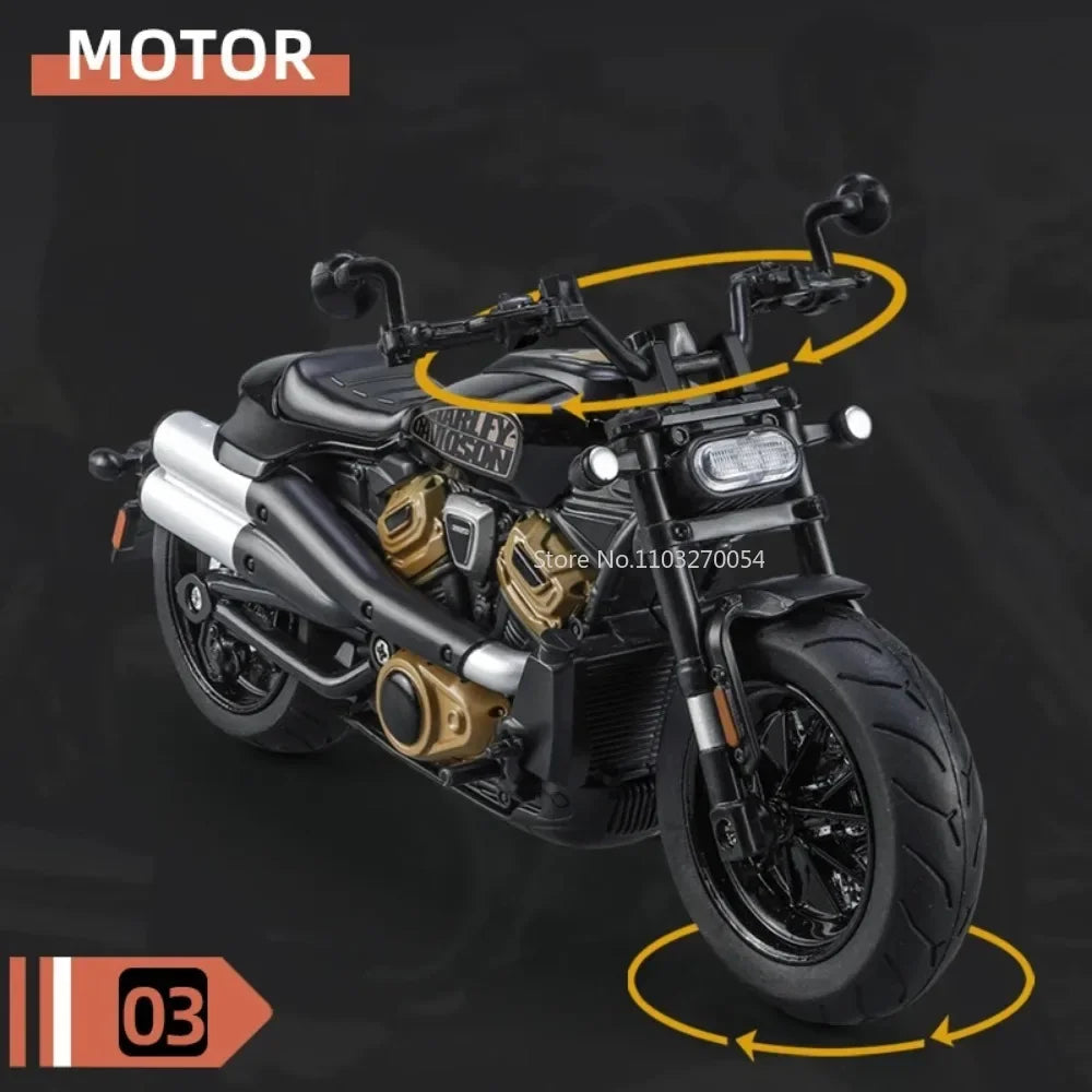 1/12 SportsterS Kawasaki ZX-6R Alloy Cars Models Motorbike Toys Diecast Sound Light Motorcycle Series Model Kids Christmas Gifts
