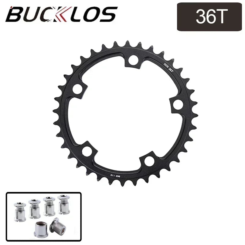 BUCKLOS 5 Bolts 110BCD Road Bike Chainring Lightweight Bicycle Crown 50-34T 52-36T 53-39T for Shimano Sram Crankset