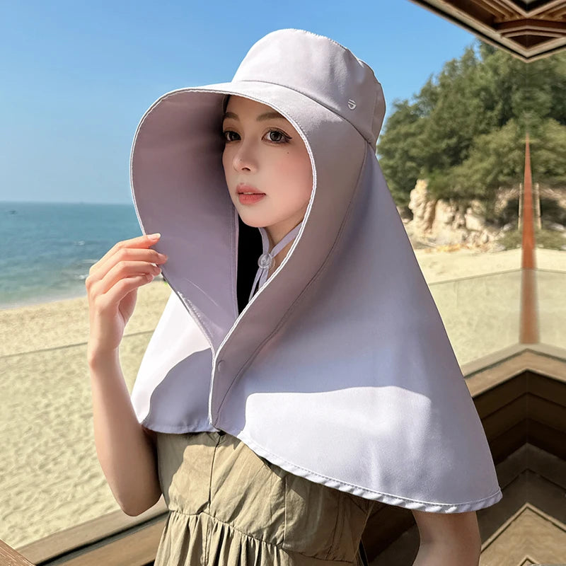 8517New shawl neck protective sunshade hat children summer outdoor riding face sunscreen fisherman hat