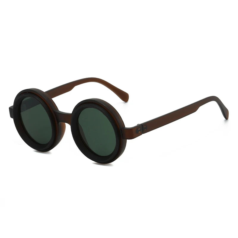 JNPCXI Vintage Round Punk Men Polarized Sunglasses Shades UV400 Fashion Women Adjustable Dimming Outdoor Sun Glasses