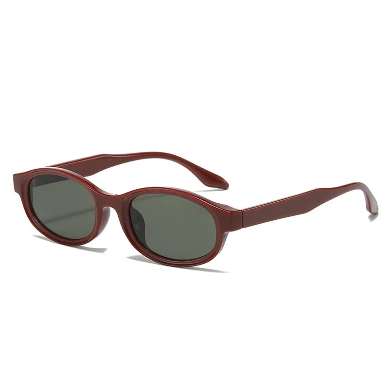 JNPCXI Oval Sunglasses Women Punk Double Color Shades UV400 Retro Men Trending Sun Glasses Clear Lens Frame