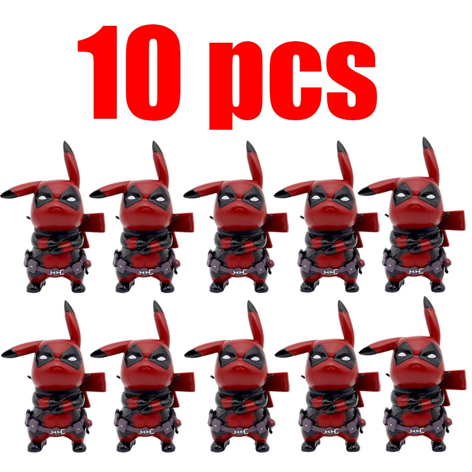 Pikachu Cos Deadpool Figure Q-version Pikachu Action Figures Statue Model