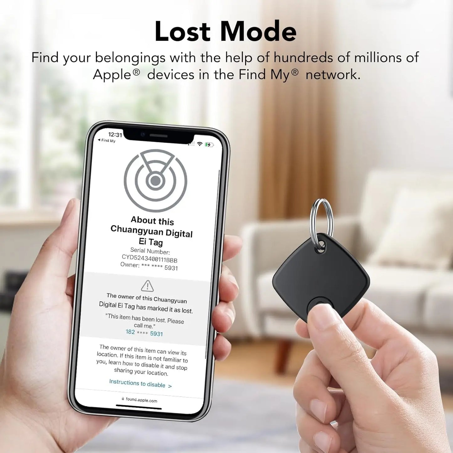 Bluetooth Mini Tracking Device for Apple Find My APP Smart Tag GPS Lost Tracker