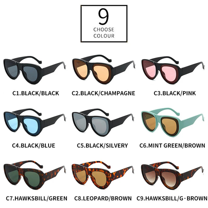 JNPCXI New Oversized Pilot Sunglasses Women Retro Gradient Mirror Shades UV400 Fashion Men Trending Punk Blue Pink Sun Glasses