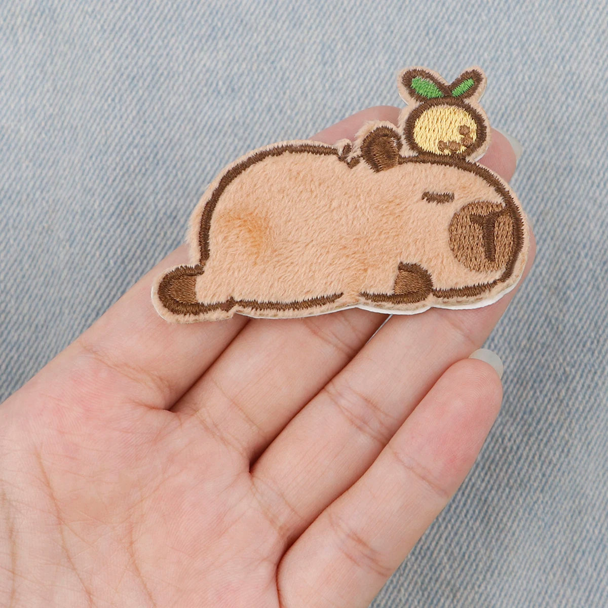 Cute Capybara Embroidery Patch Cartoon Animal Iron On Patches For Clothing Adhesive Patches On Clothes DIY Sew Badges