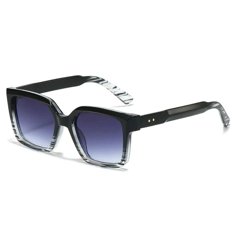 JNPCXI New Square Sunglasses Women Shades UV400 Retro Trending Rivets Men Gradient Orange Sun Glasses