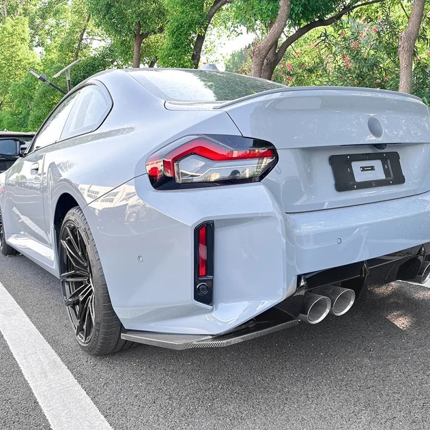 For Bmw 2 Series M2 G87 2023-2026 Car Rear Bumper Rear Lip Corner Wrap Diffuser Body Kits By Gloss Black Carbon Fiber Look ABS