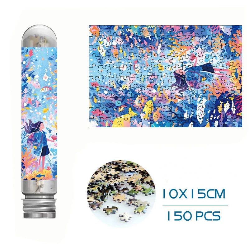 150PCS Mini Test Tube Jigsaw Puzzles for Adults Decompression Toy Fridget Puzzle Game Family Decoration Educational Toys