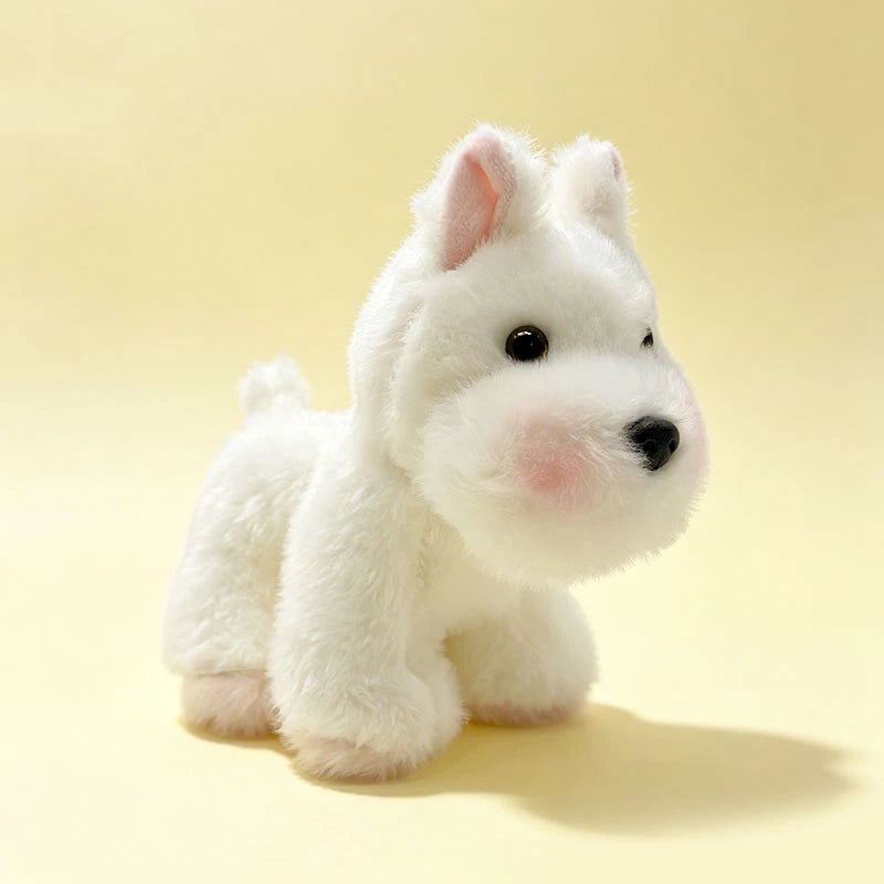 Cute Birthday Gift Pet Dog Plush Toys Cute Fluffy Corgi Schnauzer Shiba Inu Poodle Bulldog Hunting Dog Doll Office Desktop Decor