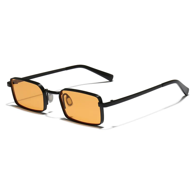 JNPCXI Ins Popular Fashion Candy Color Rectangle Sunglasses Women Retro Metal Men Outdoor Sun Glasses