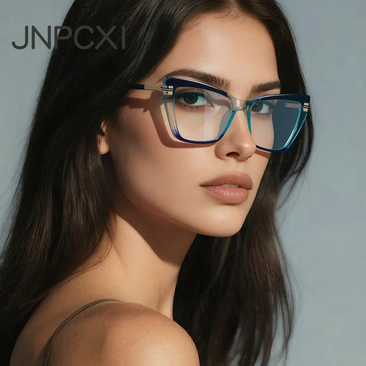 JNPCXI New Retro Square Clear Anti-Blu-Ray Eyewear TR90 Women Glasses Frame Fashion Men Optical Eyeglasses Frame Computer