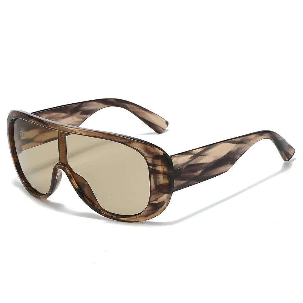 JNPCXI New Oversized Pilot One Piece Sunglasses Women Fashion Gradient Shades UV400 Men Trending Punk Outdoor Sun Glasses