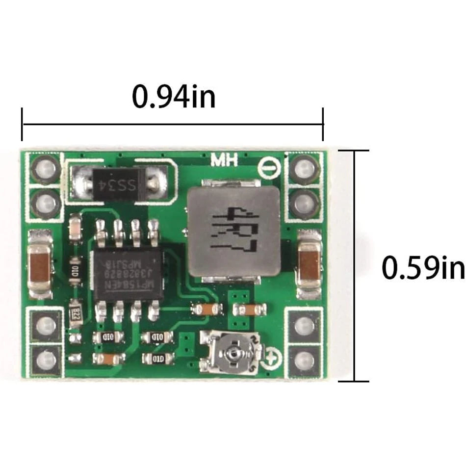6pcs Mini MP1584EN DC-DC Buck Converter 3A Power Adjustable Power Supply Module 24V to 12V 9V 5V 3V Step-Down Power Module