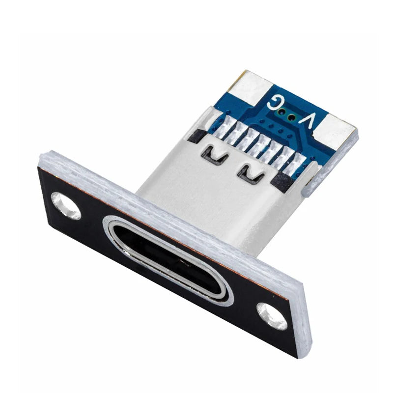 10pcs Type-C USB Jack 3.1 Type-C 2/4 Pin Female Connector Jack Charging Port USB 3.1 Type C Socket with Fixing Plate