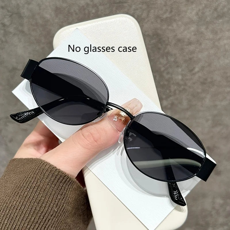 Fashion Trendy New Glasses Retro Oval Frame Stylish Unisex Suitable for Daily Commuting Street Style Decorative